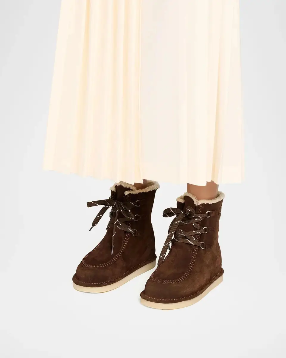 Miu Miu Suede Shearling-Lined Ankle Boots | Thumbnail 2