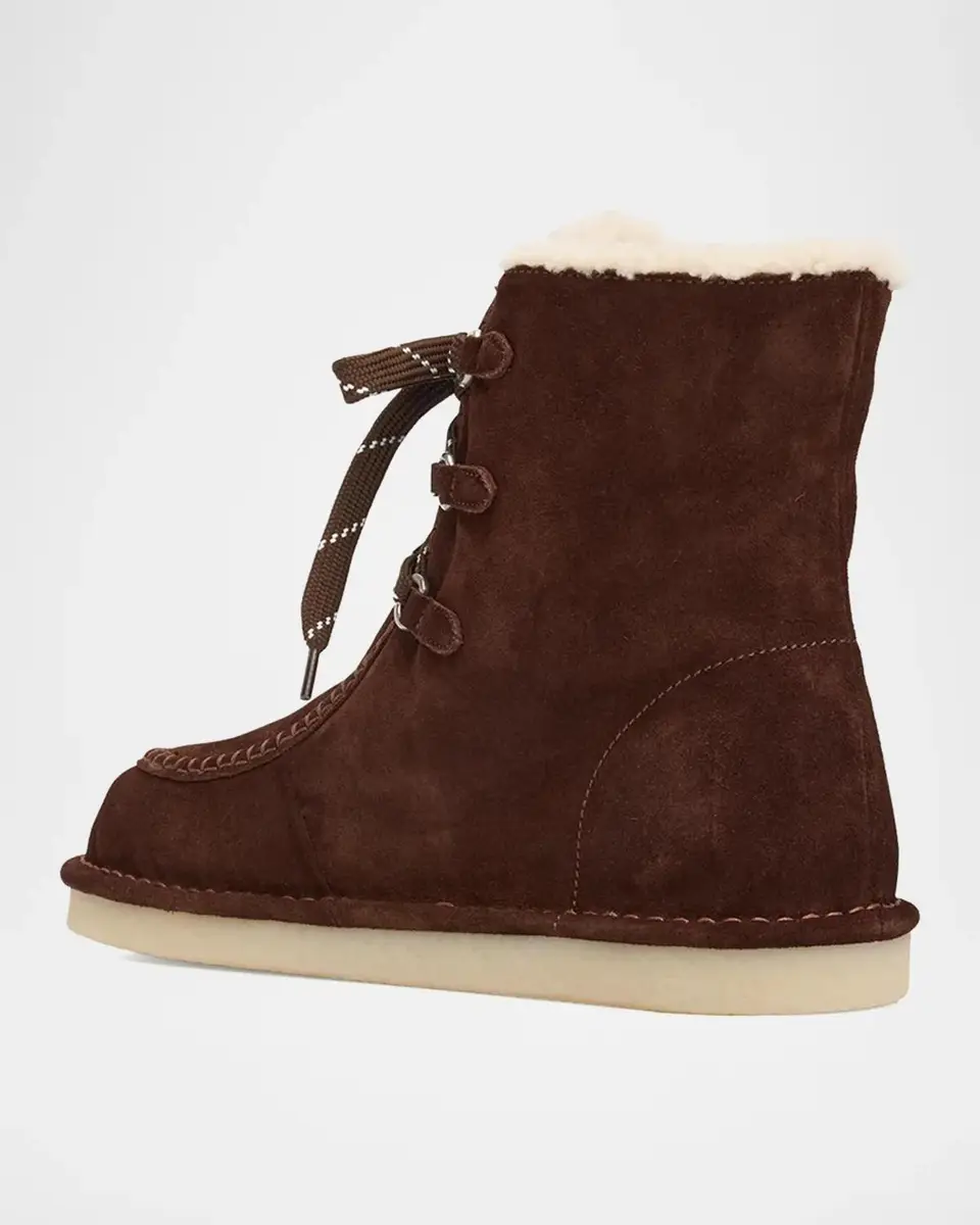 Miu Miu Suede Shearling-Lined Ankle Boots | Thumbnail 4