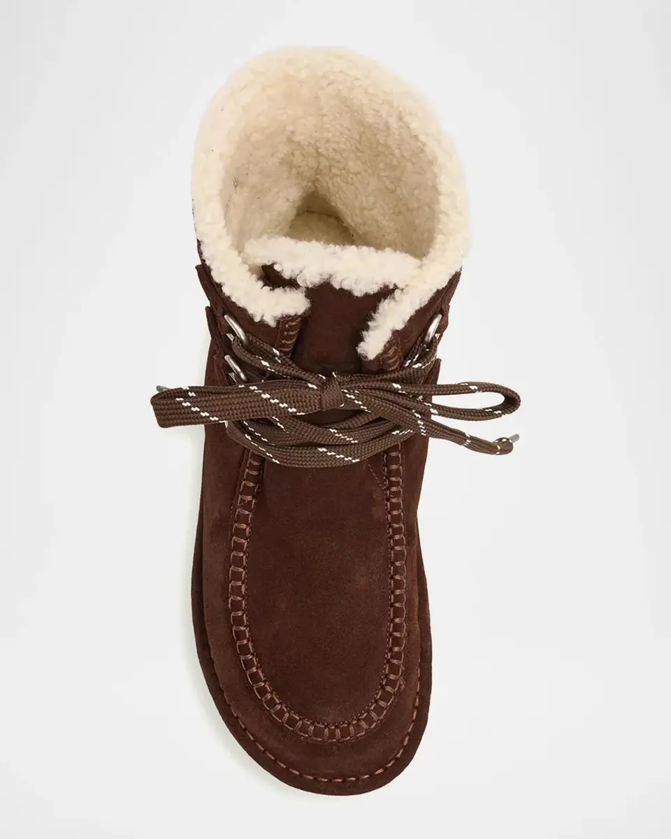 Miu Miu Suede Shearling-Lined Ankle Boots | Thumbnail 6