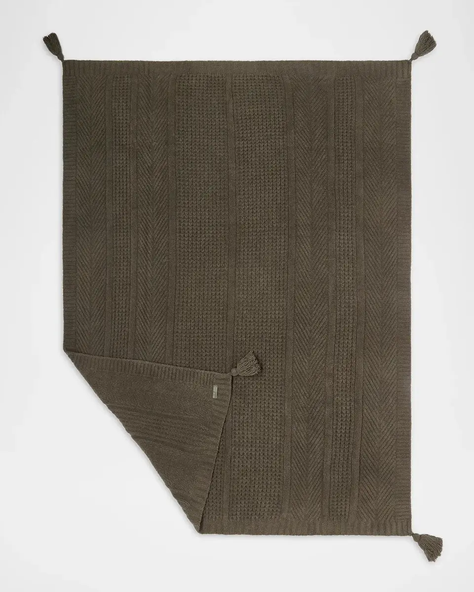Barefoot Dreams CozyChic Holiday Waffle Cable Knit Throw, 54" x 72" | Thumbnail 3