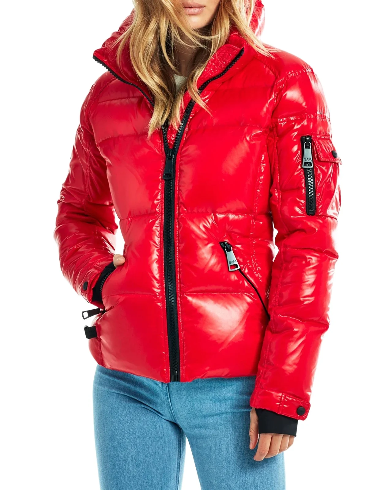 Sam. Freestyle Shiny Nylon Shaped Puffer Jacket