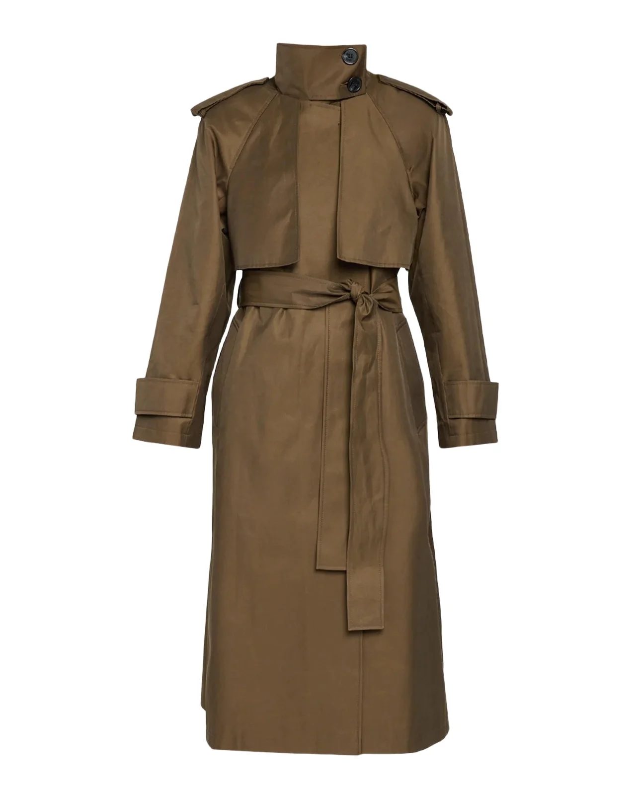 Mercer Collective Stand Collar Belted Trench Coat