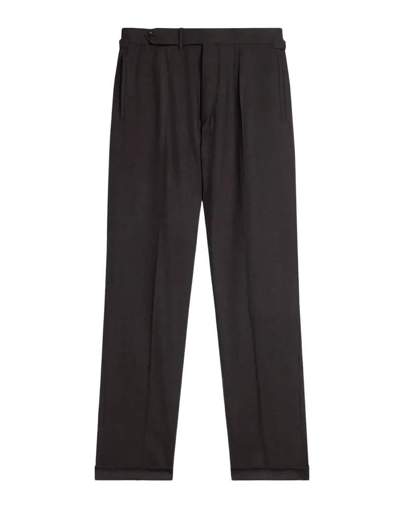 dunhill Men's Wool Flannel Single-Pleated Trousers