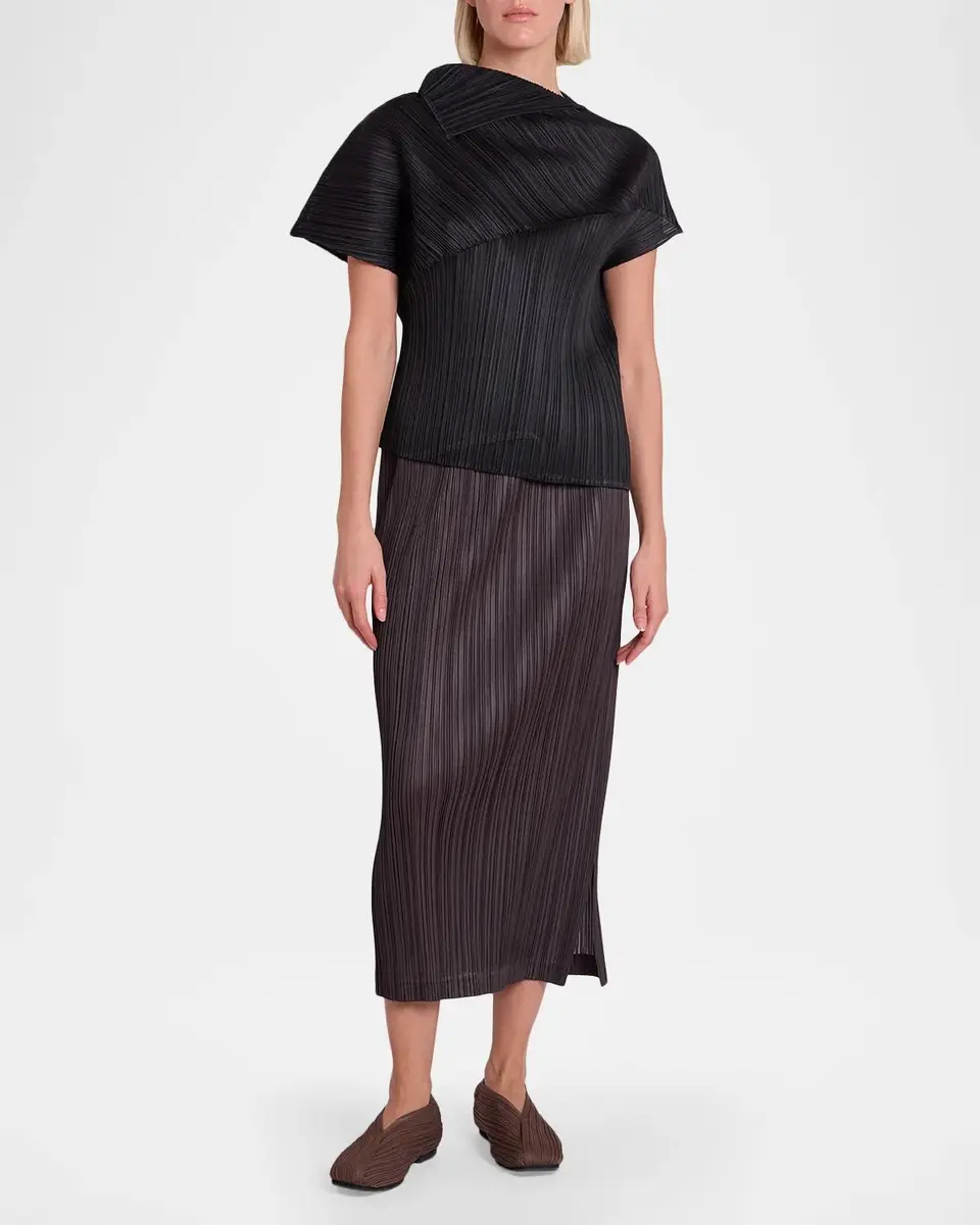 Issey Miyake Leap Pleated Sculptural Short-Sleeve Top | Thumbnail 2 Issey Miyake Leap Pleated Sculptural Short-Sleeve Top | Thumbnail 2