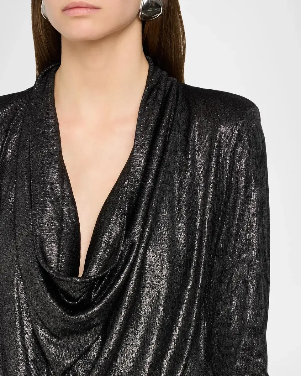Ramy Brook Eden Draped Metallic Jumpsuit | Thumbnail 5