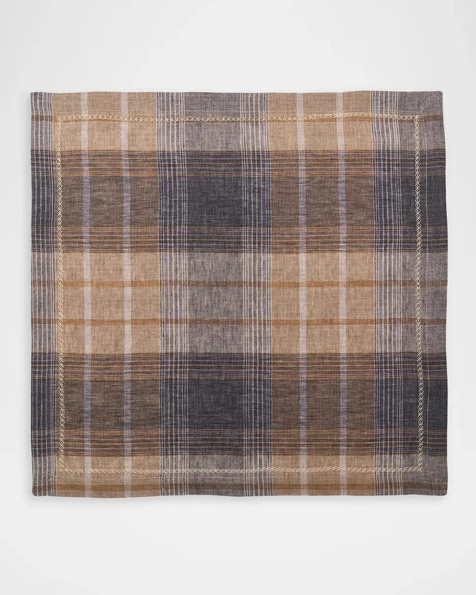 Kim Seybert Henley Embroidered Plaid Napkin | Thumbnail 2