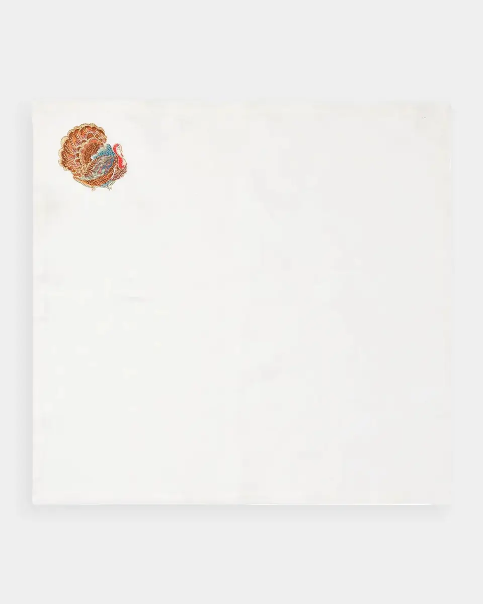 Kim Seybert Gobble Embroidered Turkey Napkin | Thumbnail 2