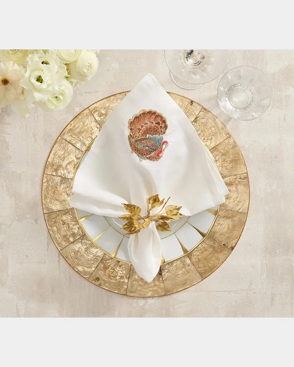 Kim Seybert Gobble Embroidered Turkey Napkin | Thumbnail 3