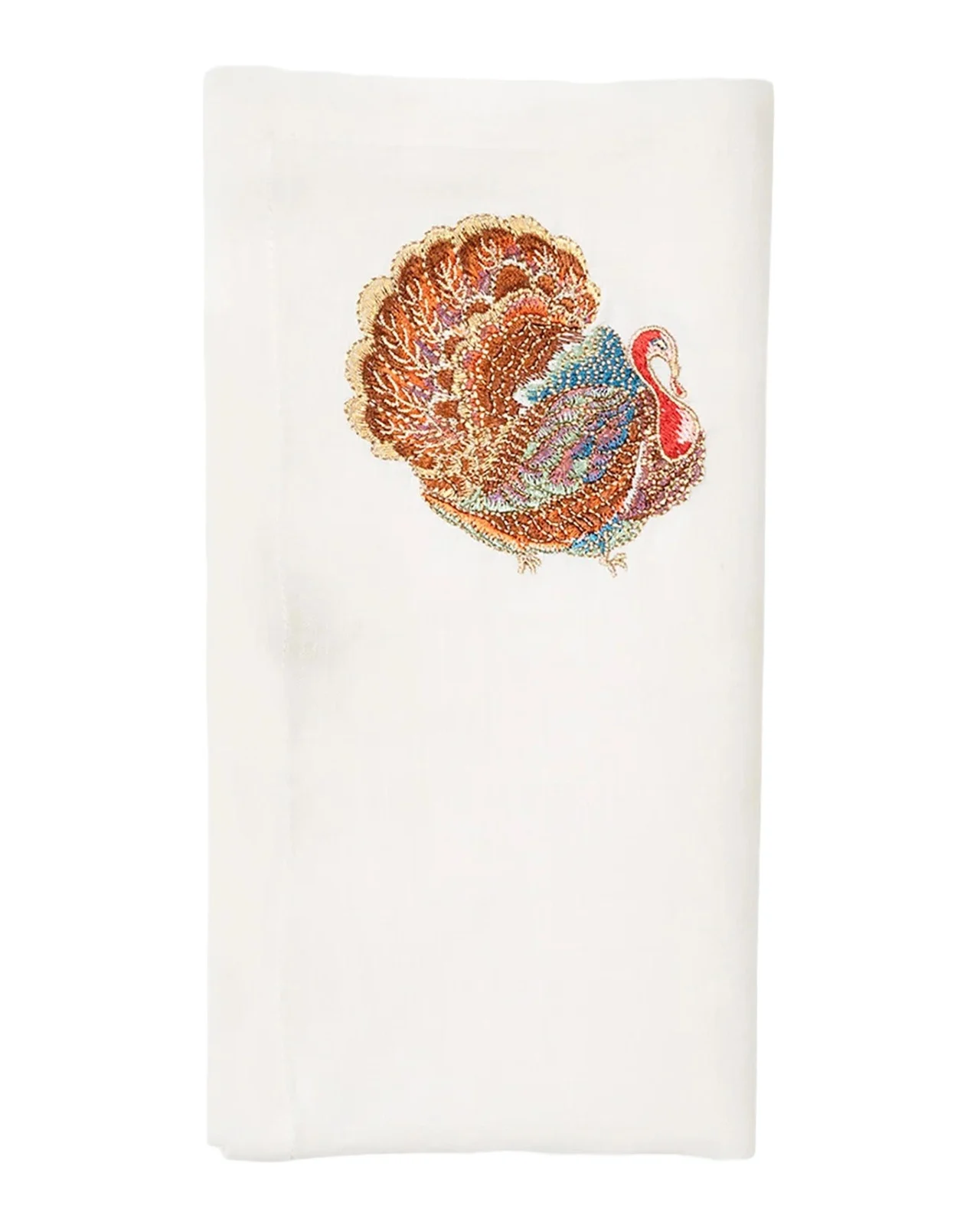 Kim Seybert Gobble Embroidered Turkey Napkin