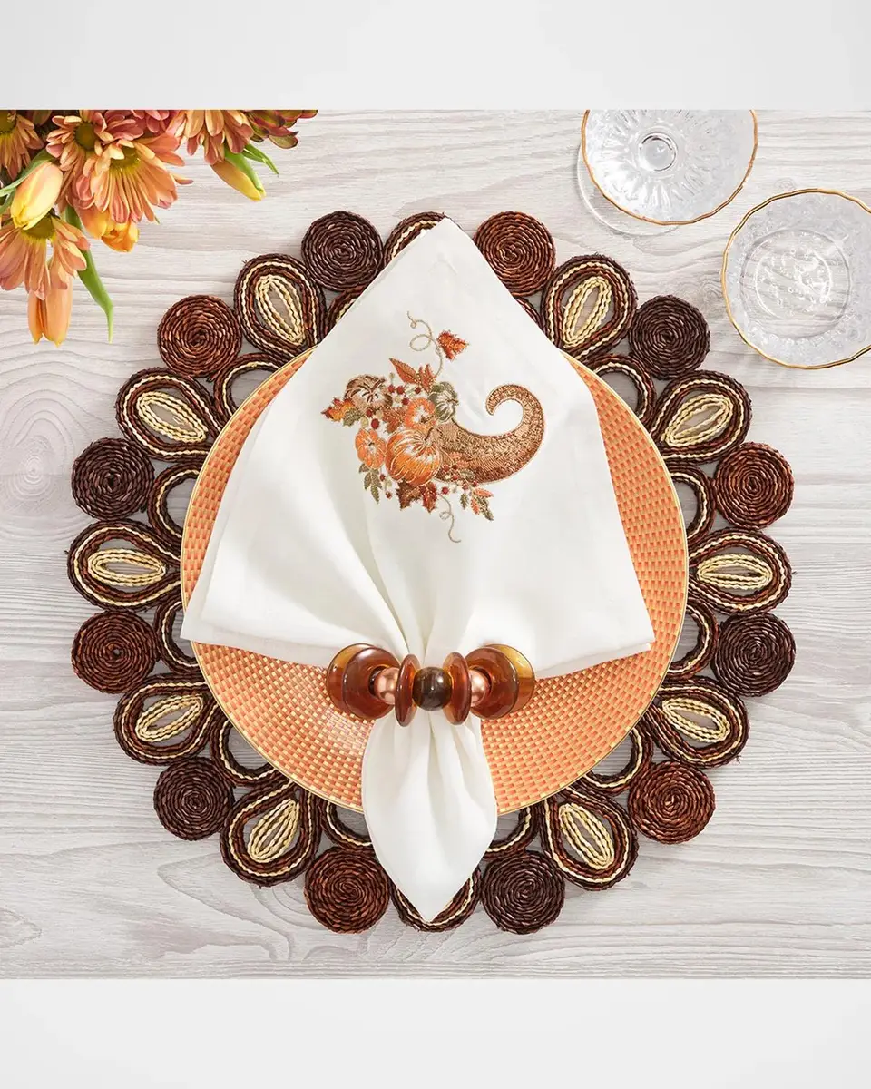 Kim Seybert Floral-Embroidered Cotton-Blend Napkin | Thumbnail 3 Kim Seybert Floral-Embroidered Cotton-Blend Napkin | Thumbnail 3