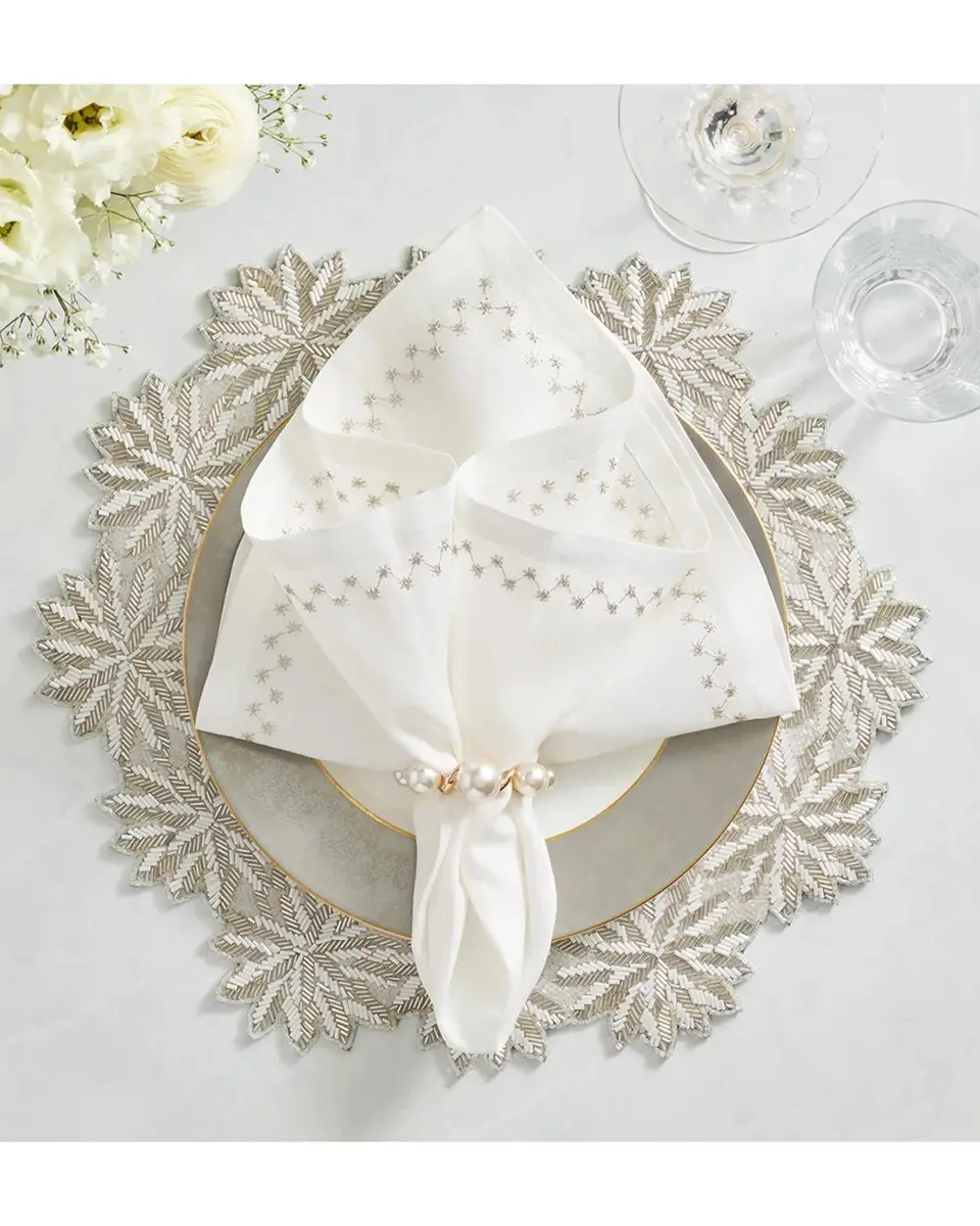 Kim Seybert Winter Lace Beaded Placemat | Thumbnail 2 Kim Seybert Winter Lace Beaded Placemat | Thumbnail 2