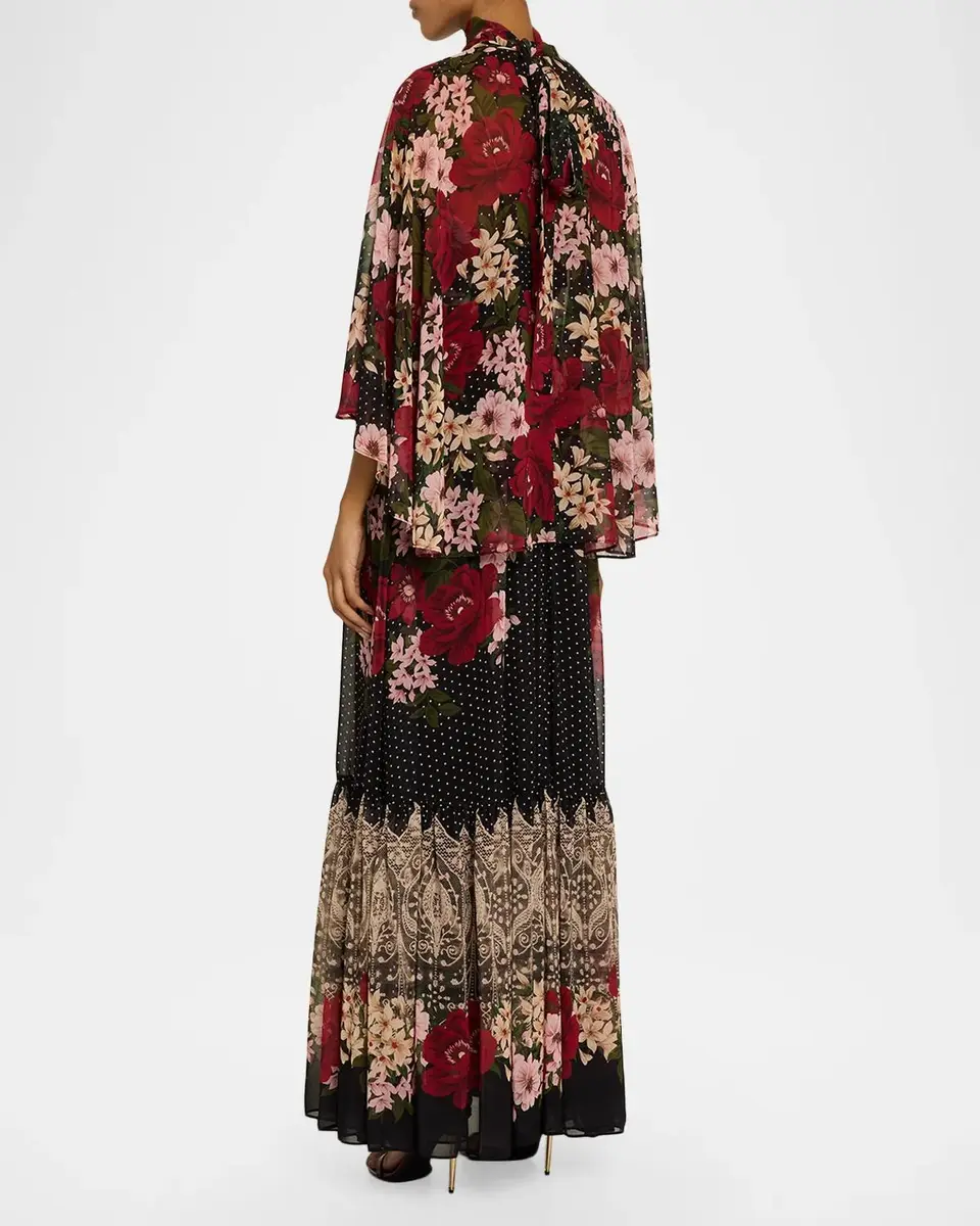 Ungaro Sybil Floral Polka Dot Draped Maxi Dress | Thumbnail 3 Ungaro Sybil Floral Polka Dot Draped Maxi Dress | Thumbnail 3
