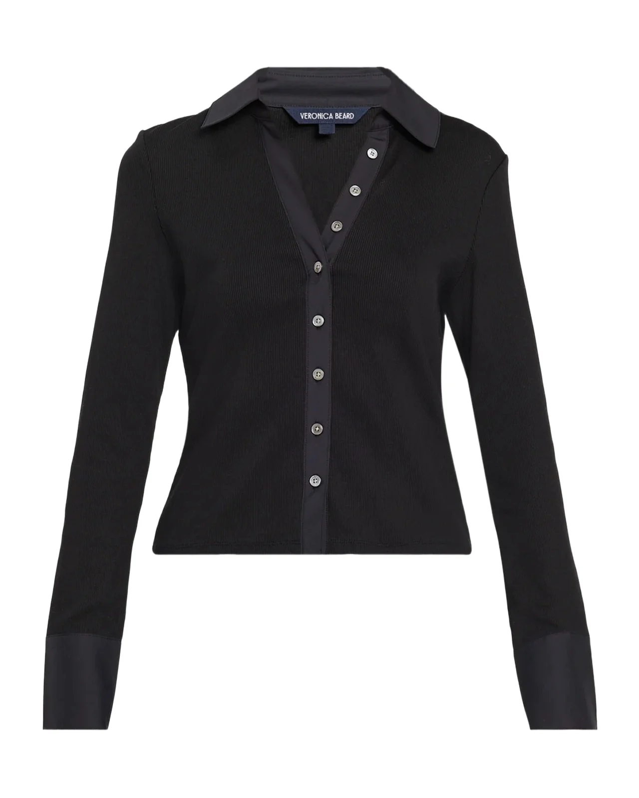 Scottie Long-Sleeve Mixed Media Top