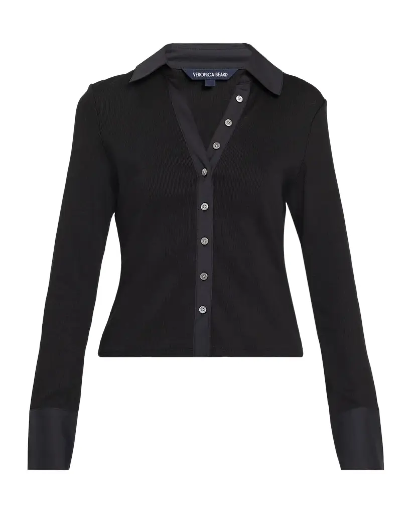 Scottie Long-Sleeve Mixed Media Top Scottie Long-Sleeve Mixed Media Top
