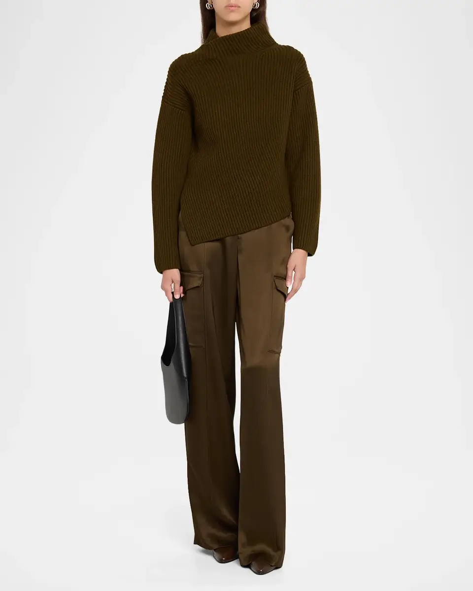 Vince Satin Utility High-Waist Trousers | Thumbnail 2 Vince Satin Utility High-Waist Trousers | Thumbnail 2