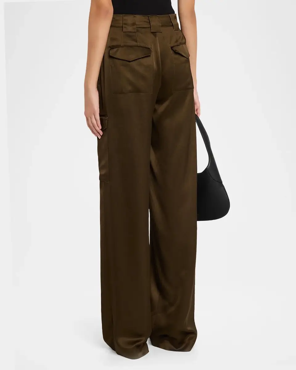 Vince Satin Utility High-Waist Trousers | Thumbnail 3 Vince Satin Utility High-Waist Trousers | Thumbnail 3