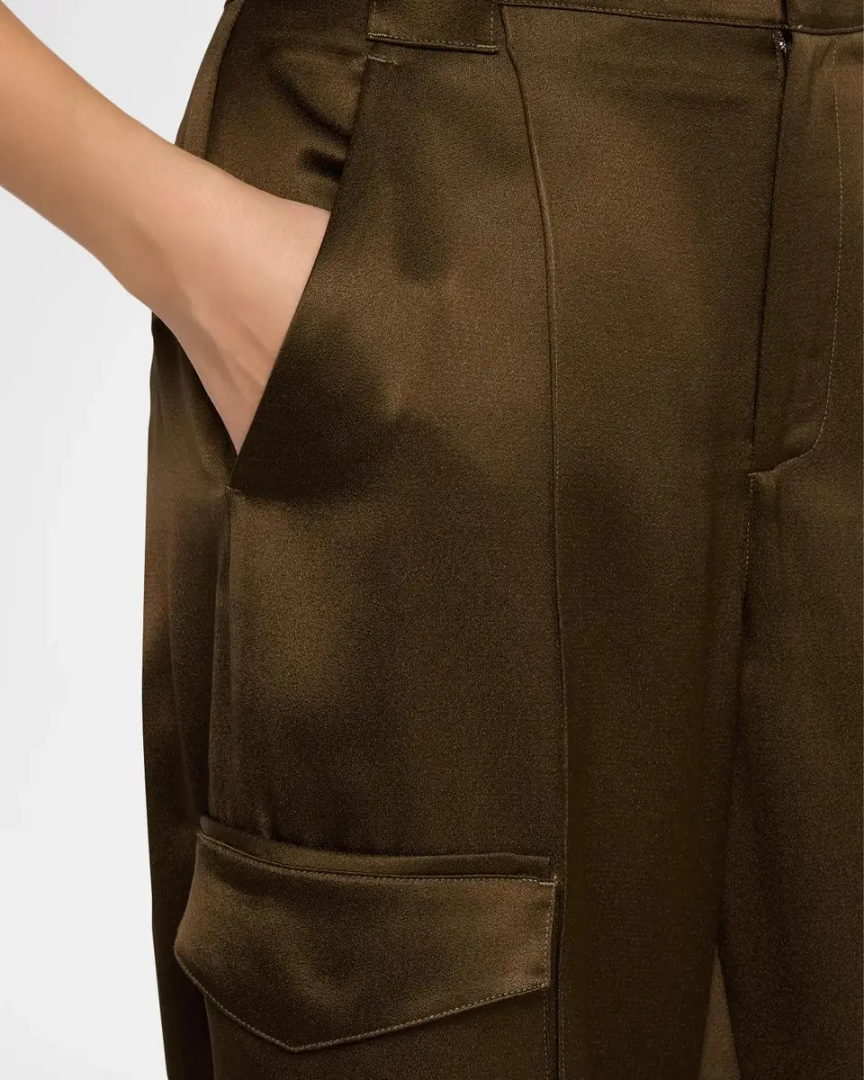 Vince Satin Utility High-Waist Trousers | Thumbnail 5 Vince Satin Utility High-Waist Trousers | Thumbnail 5