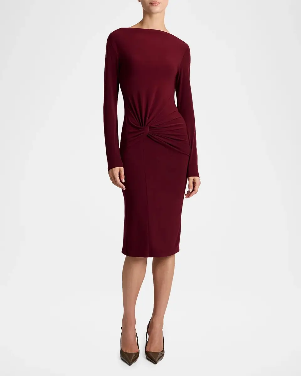 Santorelli Bodycon Bateau-Neck Midi Dress | Thumbnail 2