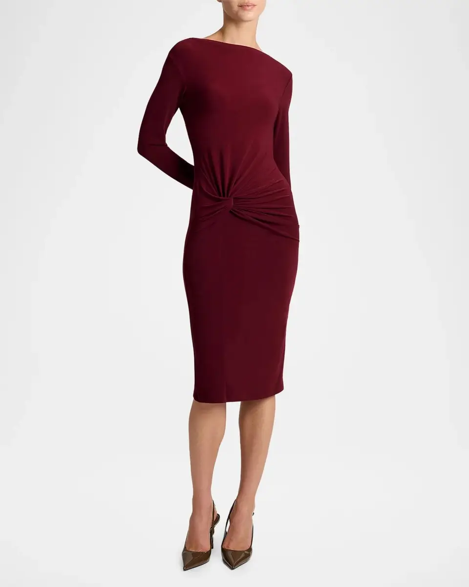 Santorelli Bodycon Bateau-Neck Midi Dress | Thumbnail 3