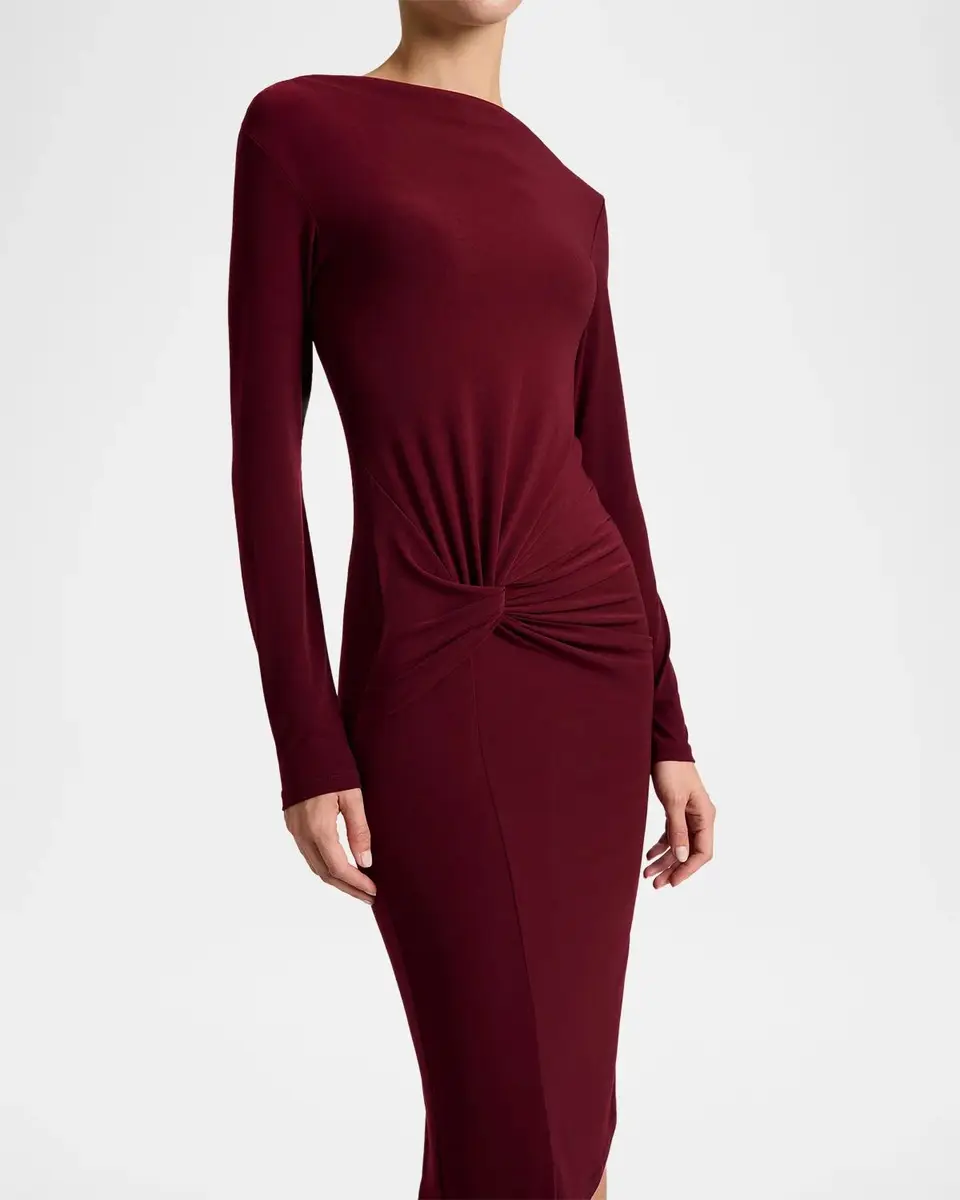 Santorelli Bodycon Bateau-Neck Midi Dress | Thumbnail 4