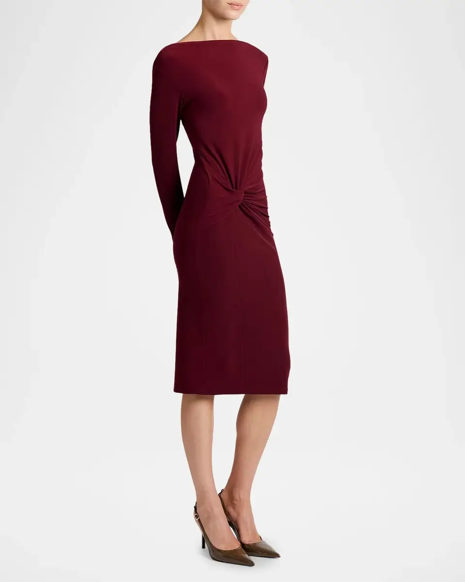 Santorelli Bodycon Bateau-Neck Midi Dress | Thumbnail 5