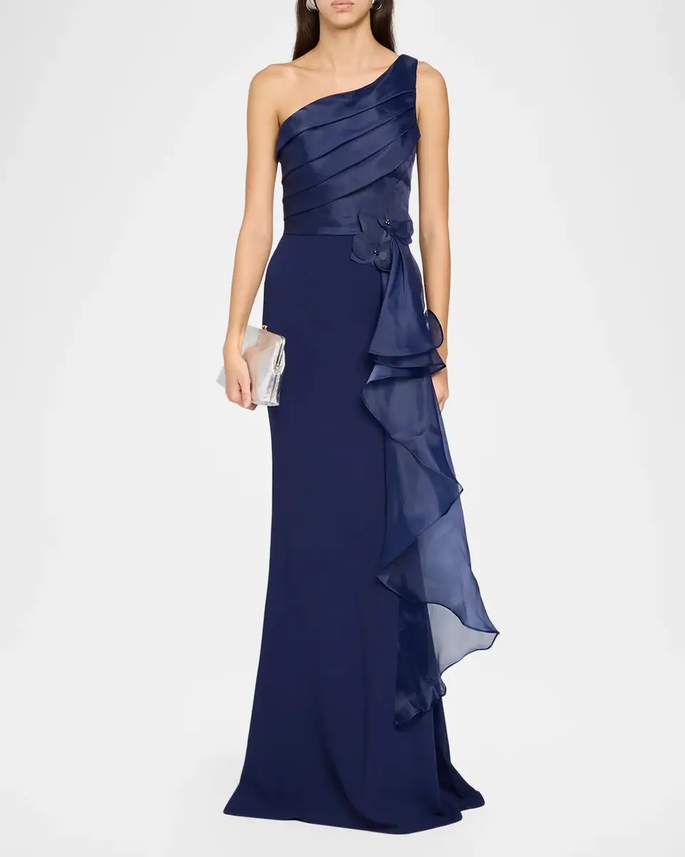 Rene Ruiz Collection Draped One-Shoulder Trumpet Gown | Thumbnail 2 Rene Ruiz Collection Draped One-Shoulder Trumpet Gown | Thumbnail 2