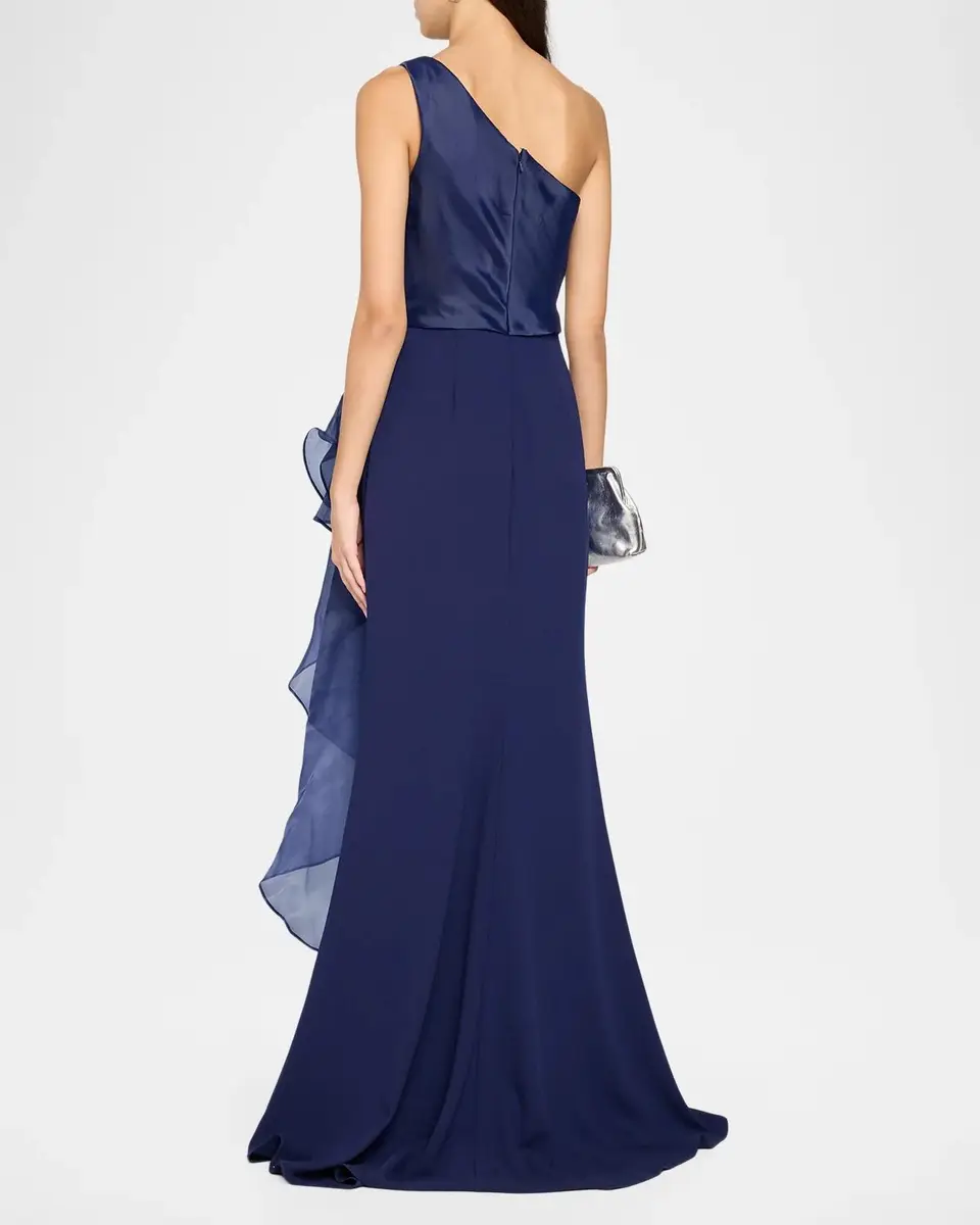Rene Ruiz Collection Draped One-Shoulder Trumpet Gown | Thumbnail 3 Rene Ruiz Collection Draped One-Shoulder Trumpet Gown | Thumbnail 3
