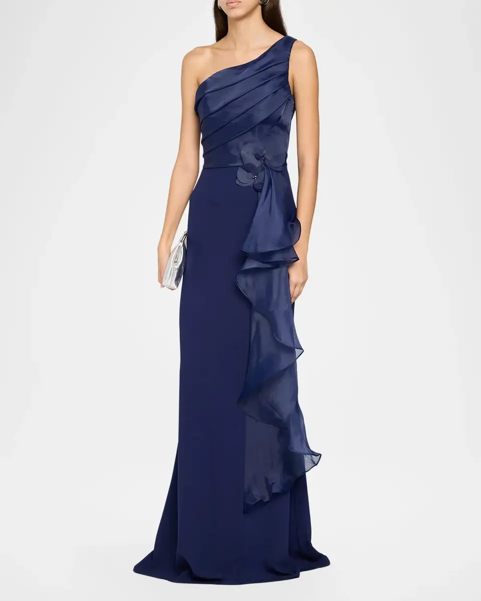 Rene Ruiz Collection Draped One-Shoulder Trumpet Gown | Thumbnail 4 Rene Ruiz Collection Draped One-Shoulder Trumpet Gown | Thumbnail 4