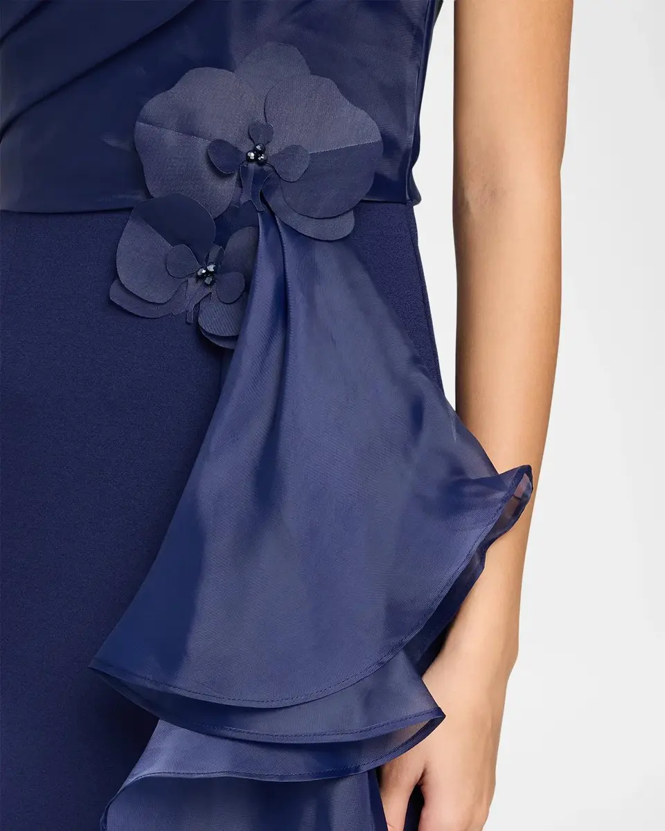 Rene Ruiz Collection Draped One-Shoulder Trumpet Gown | Thumbnail 5 Rene Ruiz Collection Draped One-Shoulder Trumpet Gown | Thumbnail 5