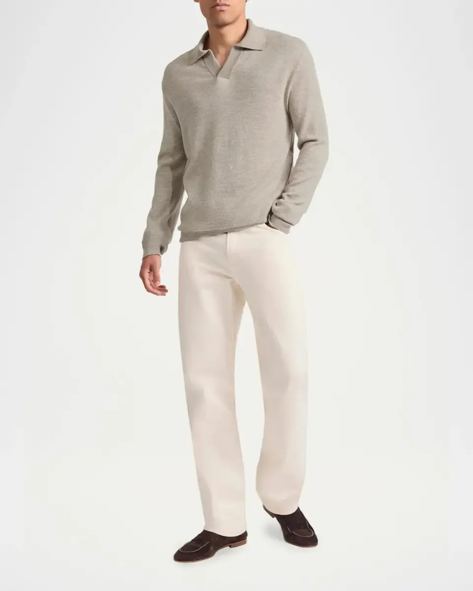 Frescobol Carioca Men's Wool Knit Johnny-Collar Polo Sweater | Thumbnail 2 Frescobol Carioca Men's Wool Knit Johnny-Collar Polo Sweater | Thumbnail 2