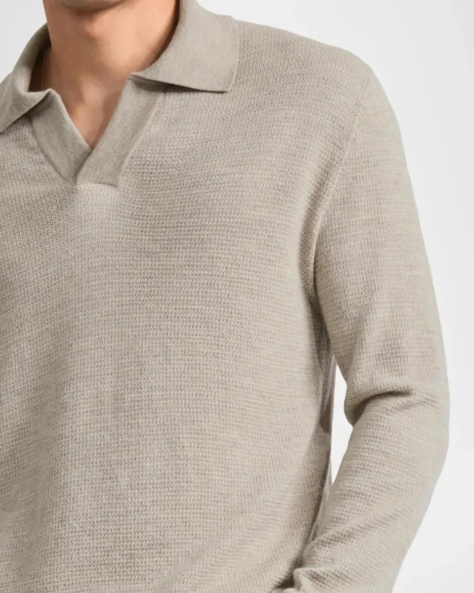 Frescobol Carioca Men's Wool Knit Johnny-Collar Polo Sweater | Thumbnail 4 Frescobol Carioca Men's Wool Knit Johnny-Collar Polo Sweater | Thumbnail 4