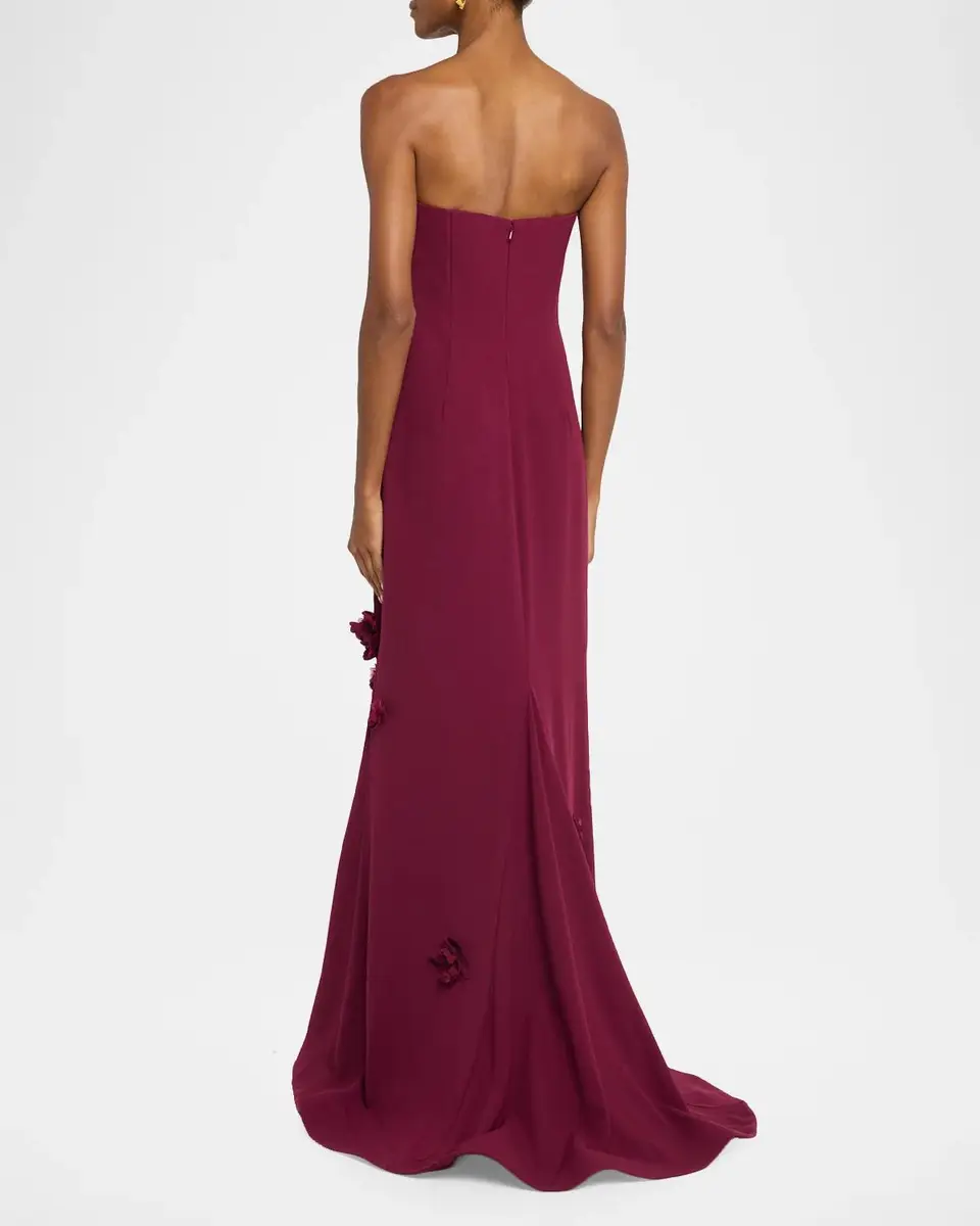 Rene Ruiz Collection Strapless Floral Applique Trumpet Gown | Thumbnail 3 Rene Ruiz Collection Strapless Floral Applique Trumpet Gown | Thumbnail 3