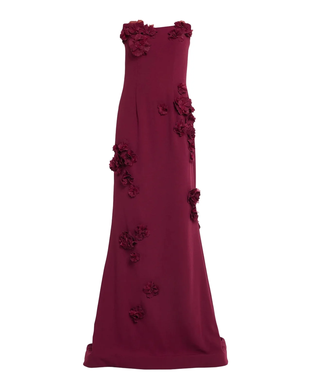 Rene Ruiz Collection Strapless Floral Applique Trumpet Gown