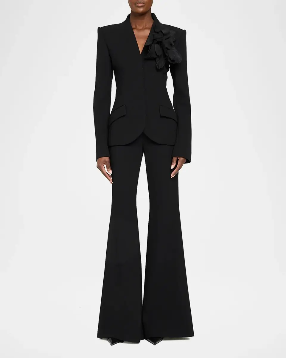 Sergio Hudson Collarless Slim Tailored Wool-Blend Jacket | Thumbnail 2 Sergio Hudson Collarless Slim Tailored Wool-Blend Jacket | Thumbnail 2