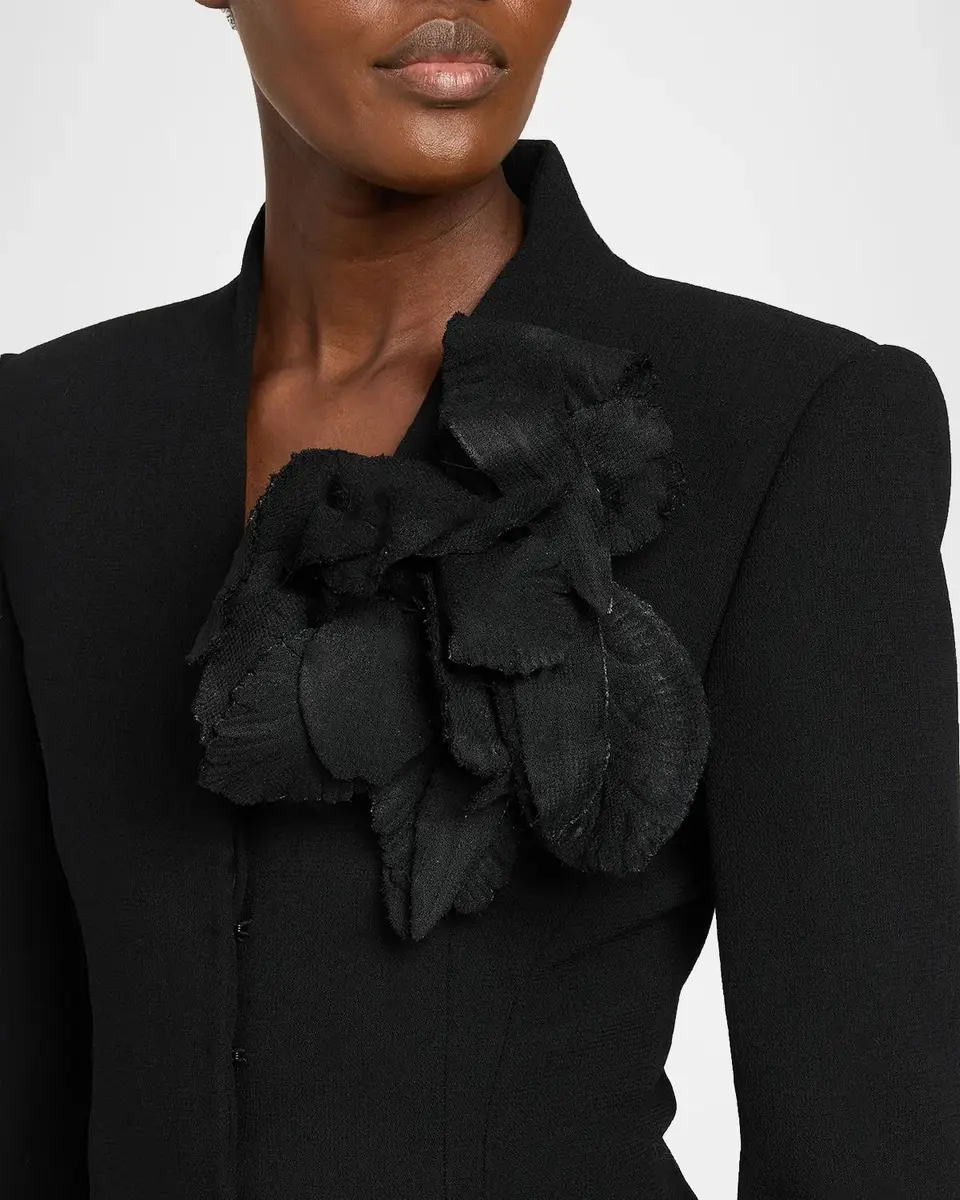 Sergio Hudson Collarless Slim Tailored Wool-Blend Jacket | Thumbnail 5 Sergio Hudson Collarless Slim Tailored Wool-Blend Jacket | Thumbnail 5