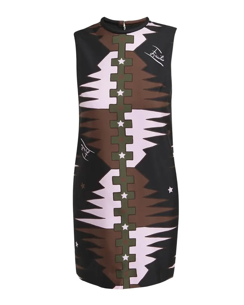 Silk Twill Shift Mini Dress