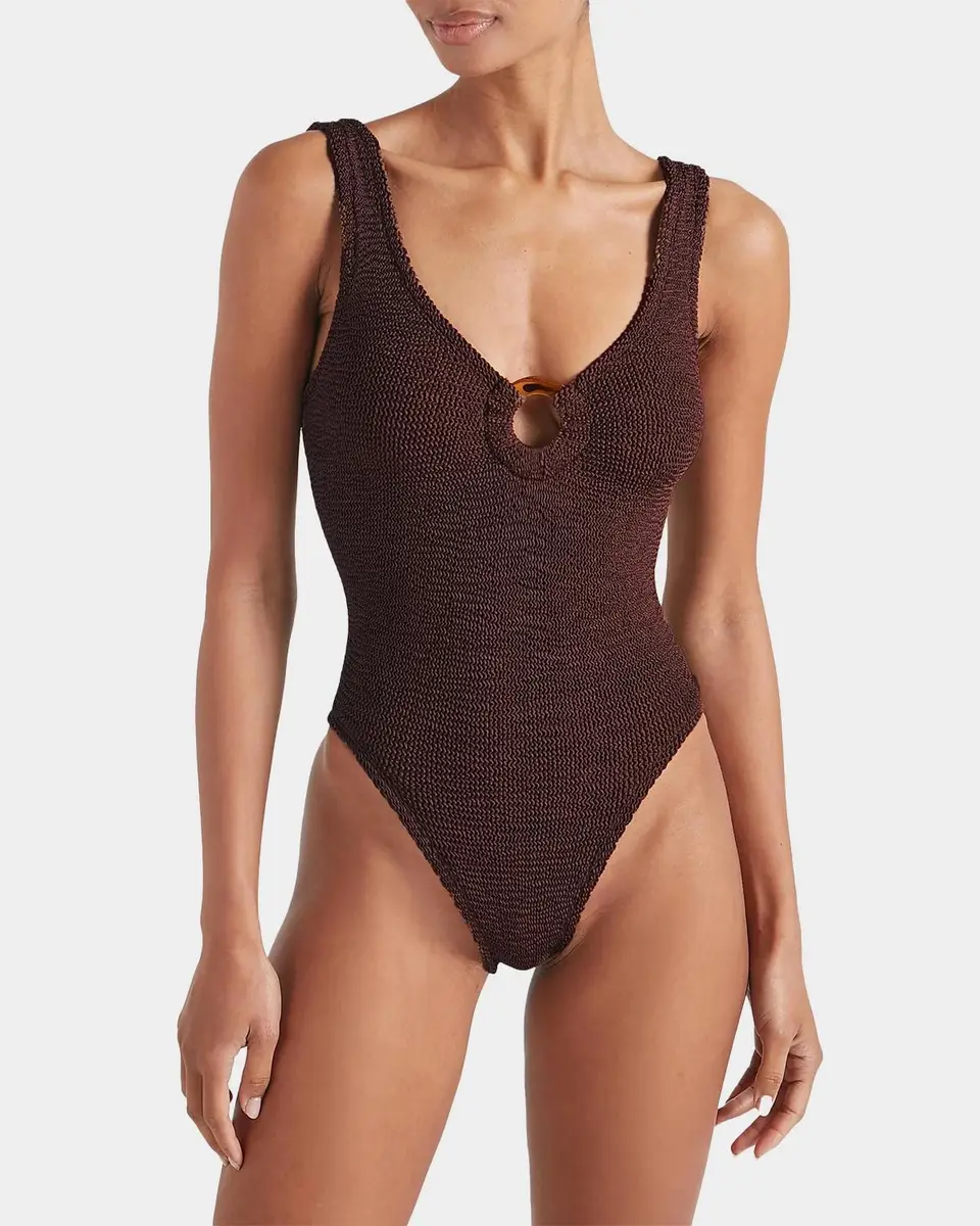 Hunza G Celine Metallic One-Piece Swimsuit | Thumbnail 2
