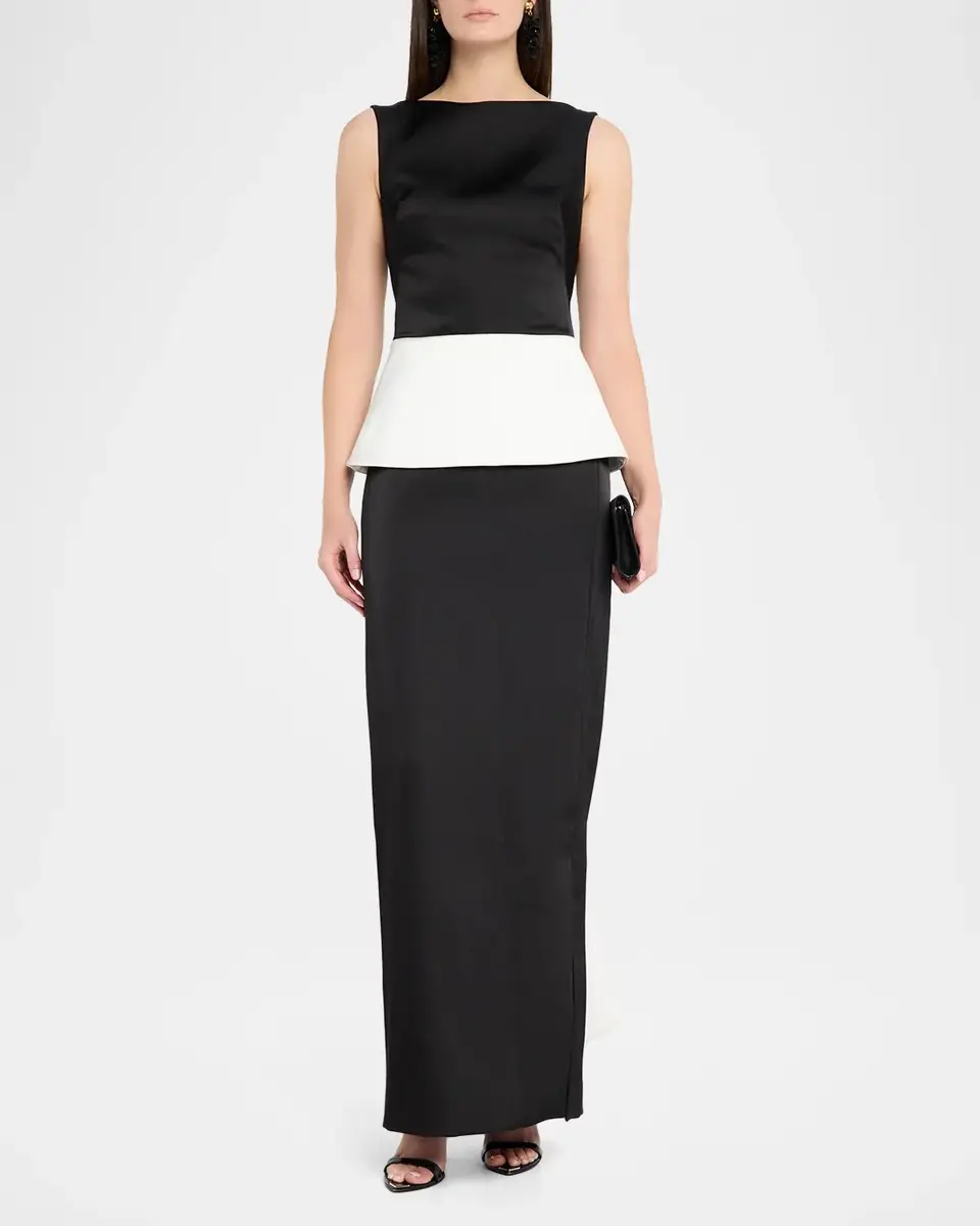 Simkhai Sirel Sleeveless Peplum Column Gown | Thumbnail 2 Simkhai Sirel Sleeveless Peplum Column Gown | Thumbnail 2