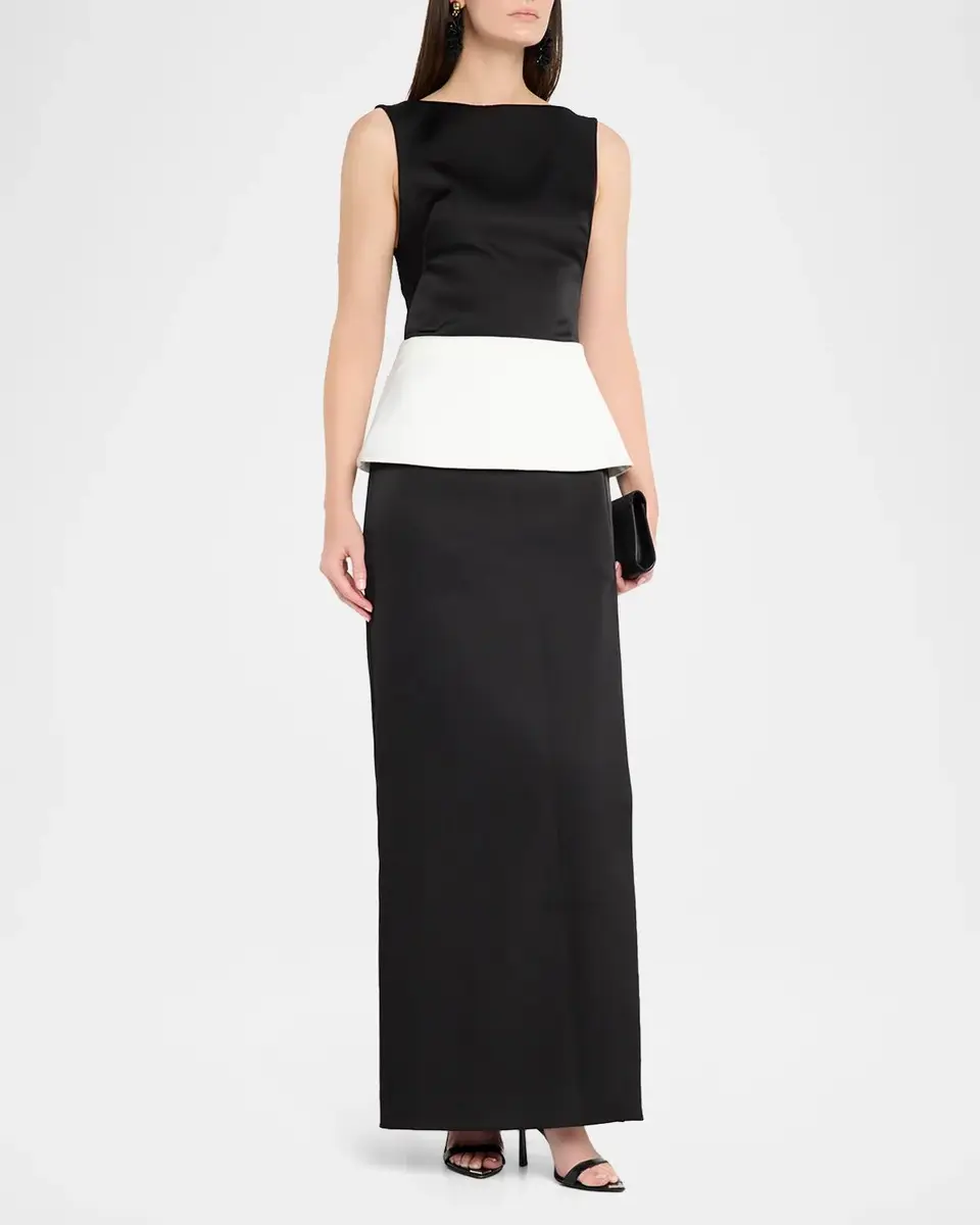 Simkhai Sirel Sleeveless Peplum Column Gown | Thumbnail 4 Simkhai Sirel Sleeveless Peplum Column Gown | Thumbnail 4