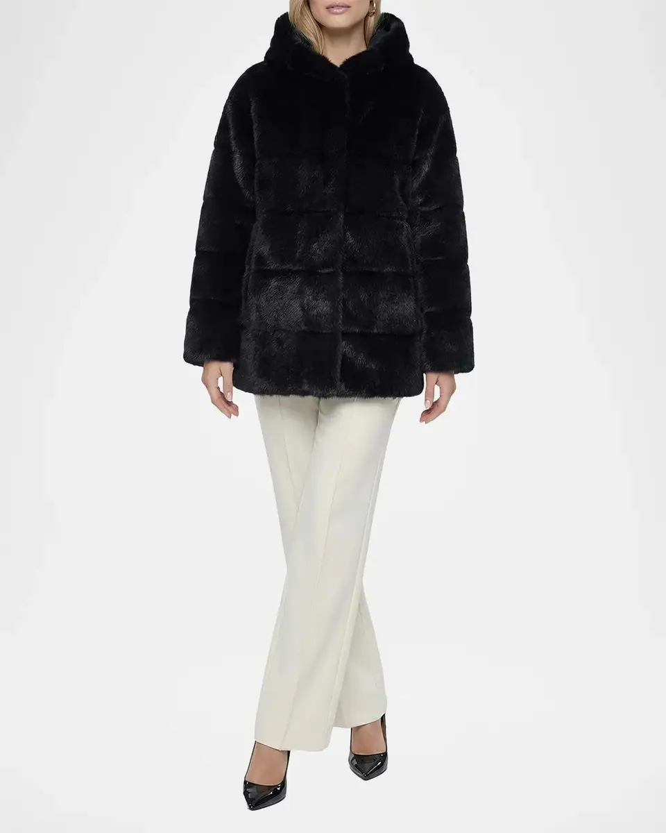 Lyla Grant Horizontal Faux-Fur Hooded Jacket | Thumbnail 2