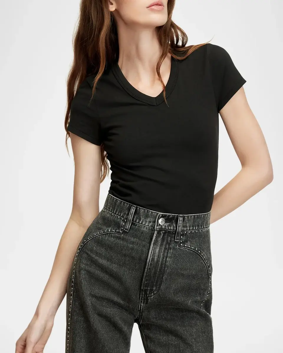 Veronica Beard Devin V-Neck Tee | Thumbnail 4