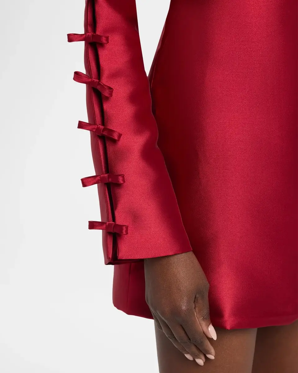 Simkhai Fiora Bow Satin A-Line Mini Dress | Thumbnail 5 Simkhai Fiora Bow Satin A-Line Mini Dress | Thumbnail 5