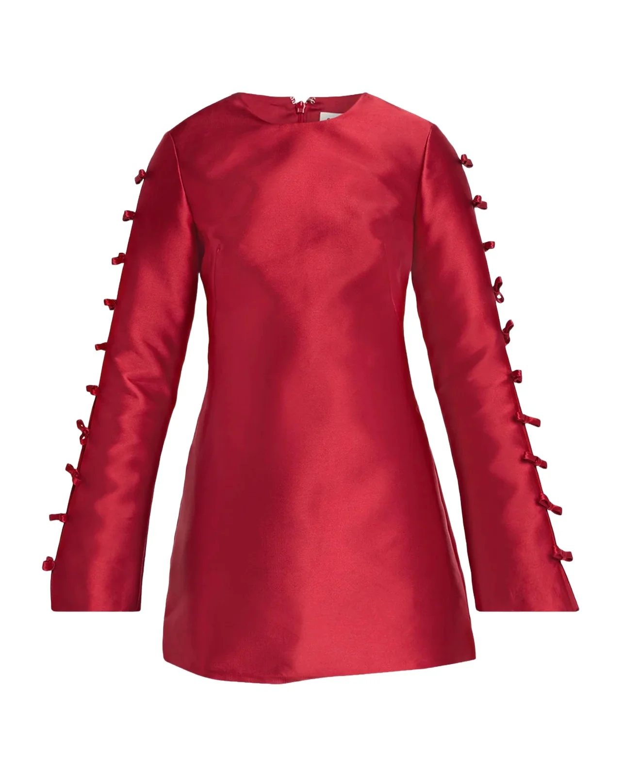 Simkhai Fiora Bow Satin A-Line Mini Dress