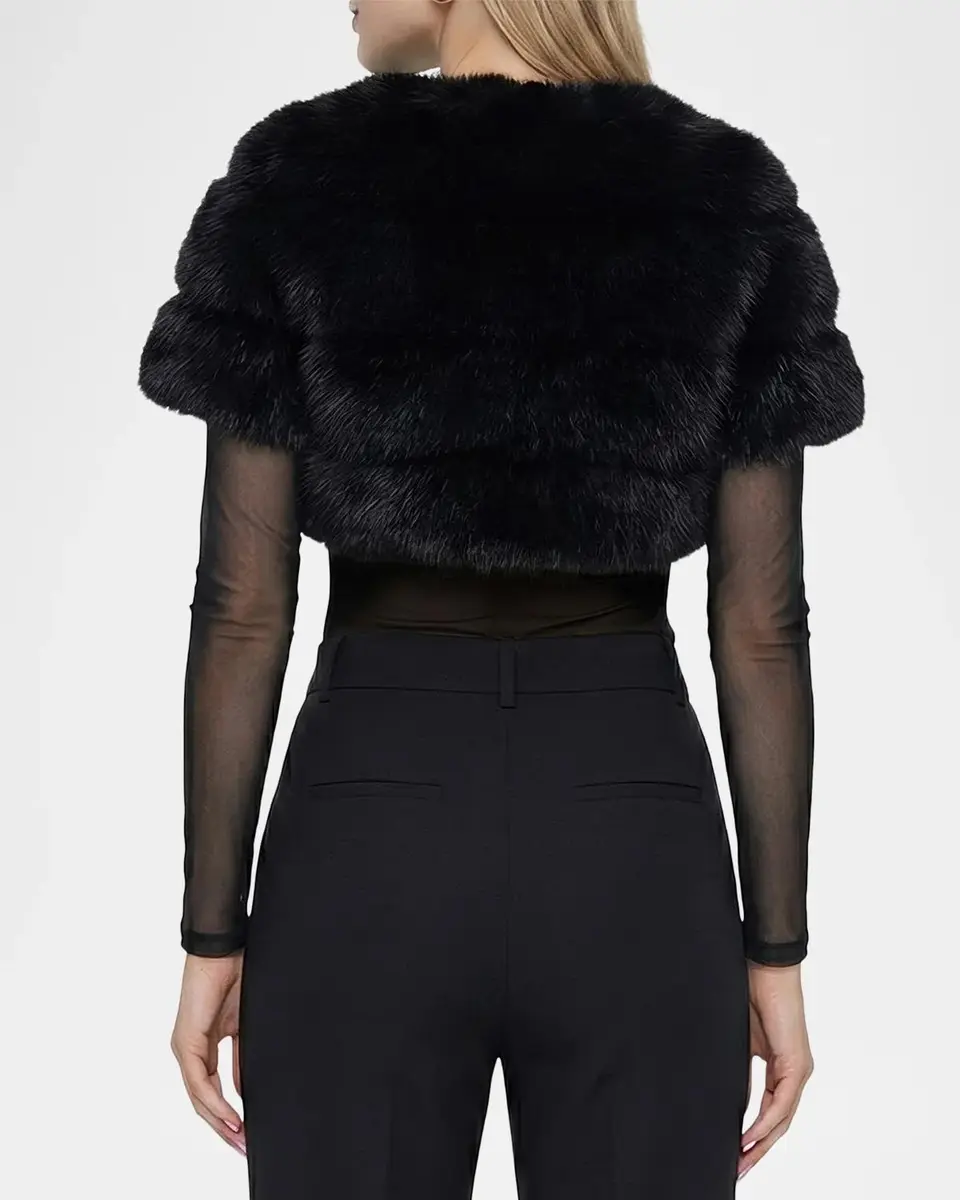 Lyla Grant Faux-Fur Cropped Sleeve Bolero | Thumbnail 3 Lyla Grant Faux-Fur Cropped Sleeve Bolero | Thumbnail 3