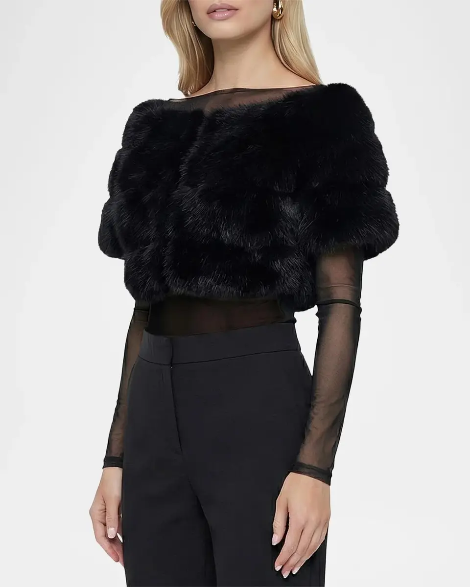 Lyla Grant Faux-Fur Cropped Sleeve Bolero | Thumbnail 4 Lyla Grant Faux-Fur Cropped Sleeve Bolero | Thumbnail 4