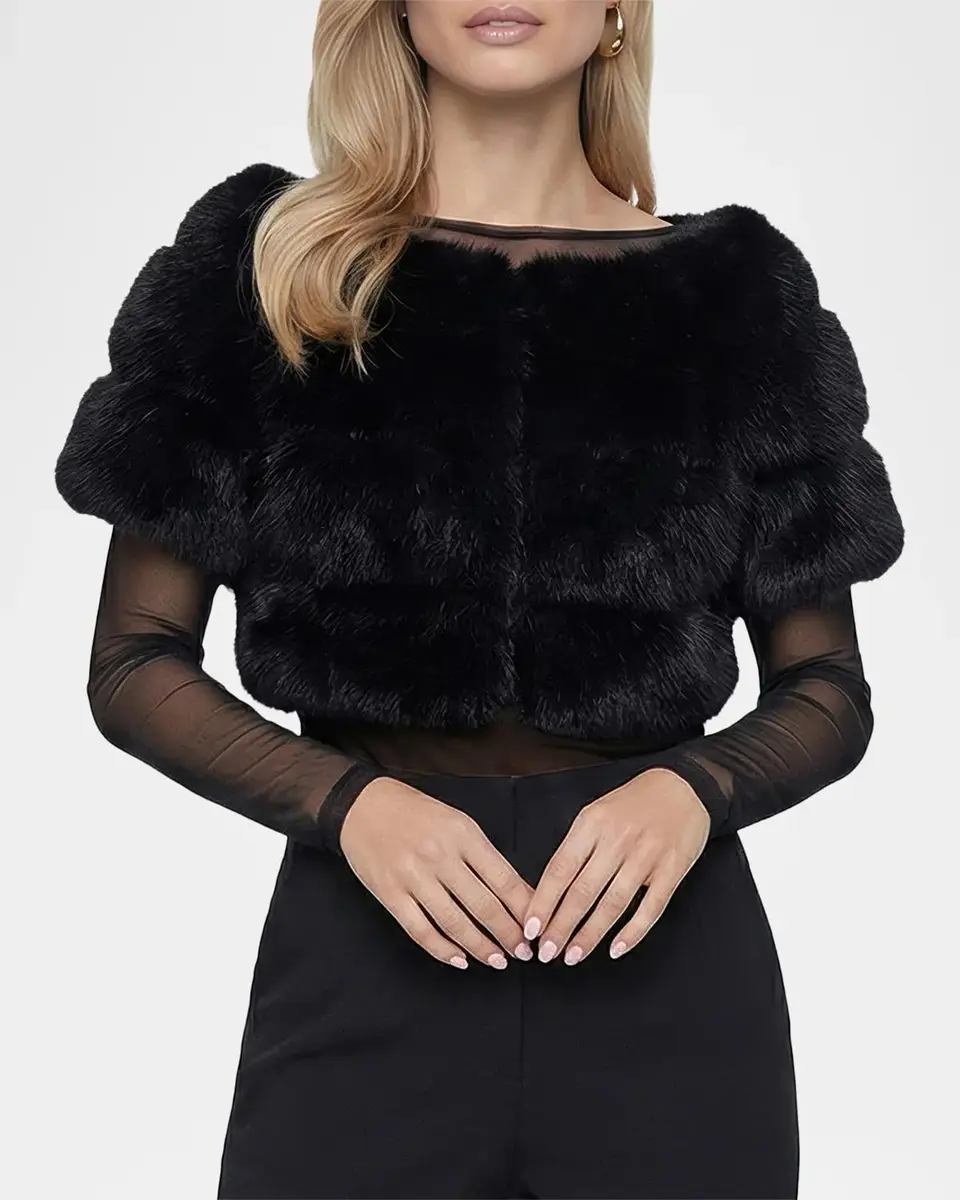 Lyla Grant Faux-Fur Cropped Sleeve Bolero | Thumbnail 5 Lyla Grant Faux-Fur Cropped Sleeve Bolero | Thumbnail 5