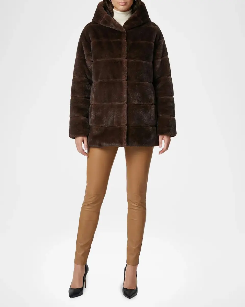 Lyla Grant Horizontal Faux-Fur Hooded Jacket | Thumbnail 2 Lyla Grant Horizontal Faux-Fur Hooded Jacket | Thumbnail 2