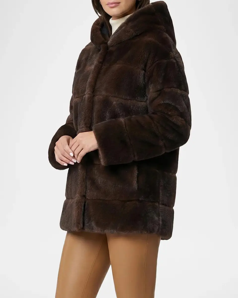 Lyla Grant Horizontal Faux-Fur Hooded Jacket | Thumbnail 4 Lyla Grant Horizontal Faux-Fur Hooded Jacket | Thumbnail 4