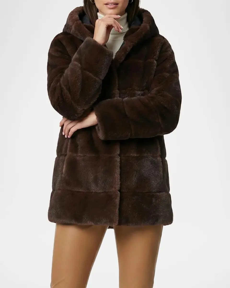Lyla Grant Horizontal Faux-Fur Hooded Jacket | Thumbnail 5 Lyla Grant Horizontal Faux-Fur Hooded Jacket | Thumbnail 5