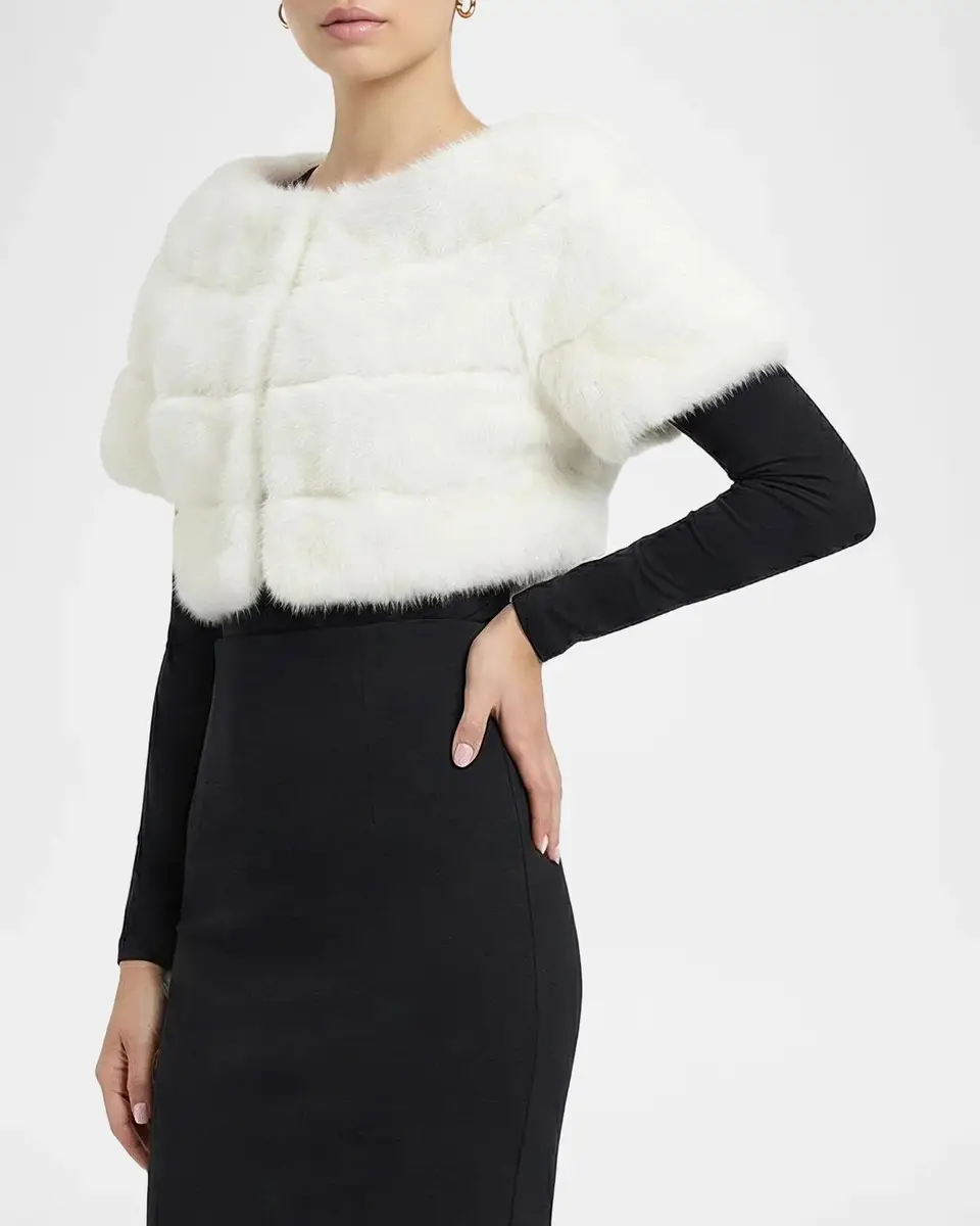 Lyla Grant Faux-Fur Cropped Sleeve Bolero | Thumbnail 4 Lyla Grant Faux-Fur Cropped Sleeve Bolero | Thumbnail 4